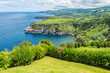 Views from Miradouro de Santa Iria on the island of Sao Miguel in the Azores, Portugal
