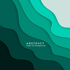Wall Mural - 3d abstract background with white paper cut shapes. design layout for business presentations, flyers