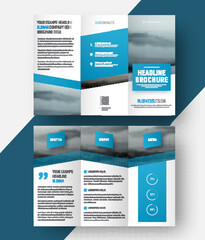 Wall Mural - design a tri-fold brochure with a place for the photo, diagonal elements and a floating rectangle fo