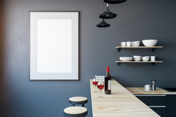 Wall Mural - Modern kitchen with empty banner