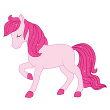 Pink Horse Illustration.