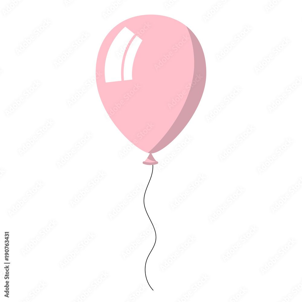 Pink balloon on white background Stock Vector | Adobe Stock