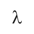 letter lambda greek symbol logo vector