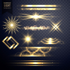 Canvas Print - set of light sparkles effect glitters and lens flares