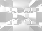 Fototapeta Perspektywa 3d - White Architecture Construction Modern Interior Background