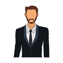 Canvas Print - Businessman cartoon profile icon vector illustration graphic design