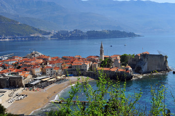 Top view of Budva old town