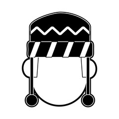 Sticker - Man with beanie cap icon vector illustration graphic design