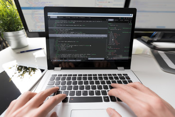 Wall Mural - website design. developing programming and coding technologies.