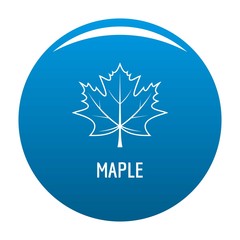 Maple leaf icon vector blue circle isolated on white background 