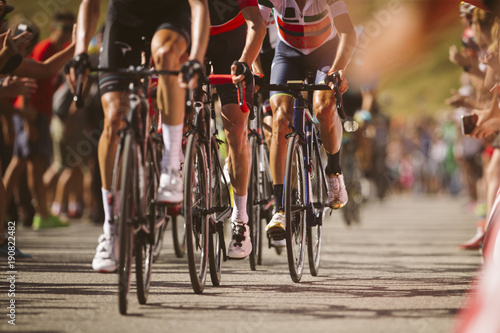 Fotomural Group cyclist professional in a race.