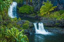 Waterfall Scene On Maui