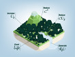 illustration vector of benefit of forest, graphic design concept of natural benefit for earth