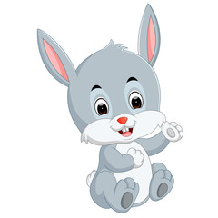 Wall Mural - Cute baby rabbit cartoon
