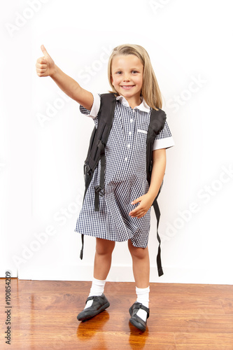 Young Beautiful And Happy Child Girl 6 To 8 Years Old Blond Hair