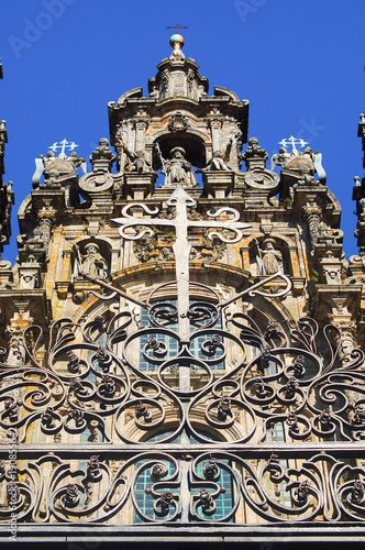 St James Above The Wrought Iron Gate Of The Cathedral Of Santiago De Compostela Galicia Spain Stock Photo Adobe Stock