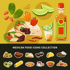 Sticker - Mexican Food Icons Collection