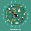 Disabled Person Round Composition