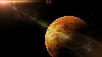 Wall Mural - planet Venus in front of the bright Sun 