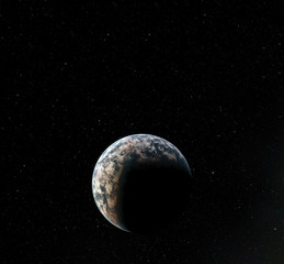 Wall Mural - moon surface. realistic 3d render of moon and space. space and planet. satellite. nebula. stars. ele