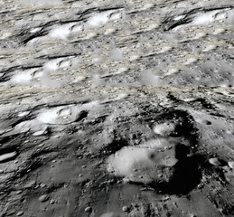 Wall Mural - moon surface. realistic 3d render of moon and space. space and planet. satellite. nebula. stars. ele
