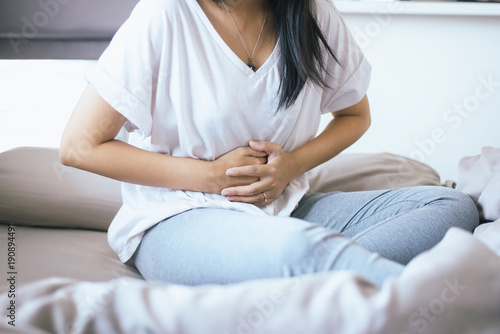 Fotografía Woman having painful stomachache,Female suffering from abdominal pain