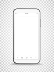 Aufkleber - Modern frameless smartphone with open window vector mockup