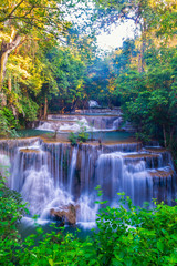  Huai Mae Khamin Waterfall at Kanchanaburi, Thailand