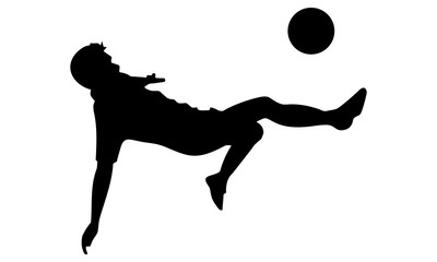 Wall Mural - style silhouette image of the player in front of goal