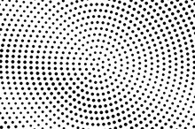 Black White Dotted Halftone Vector Background. Round Dotted Gradient.
