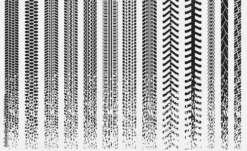 Fotomural Tire tracks of various vehicles