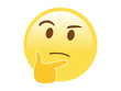 © Andy - Isolated vector yellow pondering face with right hand icon flat icon