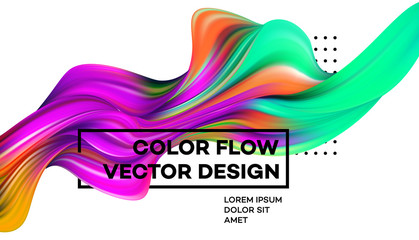 Modern colorful flow poster. Wave Liquid shape in white color background. Art design for your design project. Vector illustration