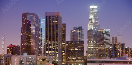 Plakat Tight View Highest Buildings Downtown Los Angeles Kalifornia
