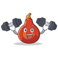 Sticker - Fitness red kuri squash character cartoon