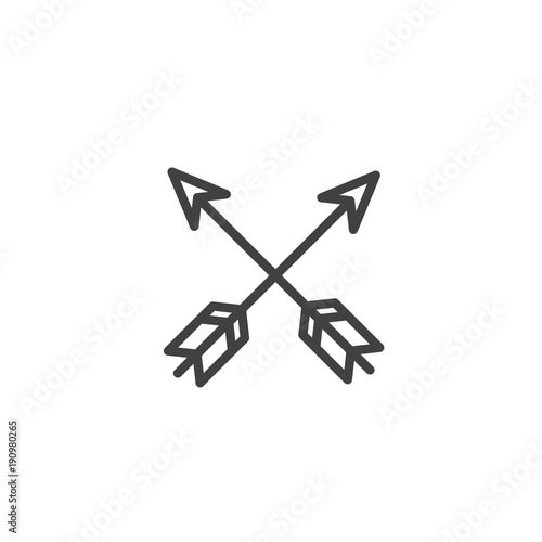 Cross Arrows Line Icon Outline Vector Sign Linear Style