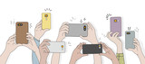Fototapeta  - Illustration of camera phones