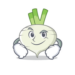 Sticker - Smirking turnip character cartoon style