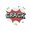 Illustration of crack word isolated on background