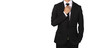 © saitharn - Businessman handles necktie showing confidence isolated on a white background.