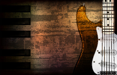 abstract grunge background with electric guitar