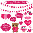 Valentines Day design elements set