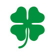 Green shamrock clover icon. Irish symbol of luck.