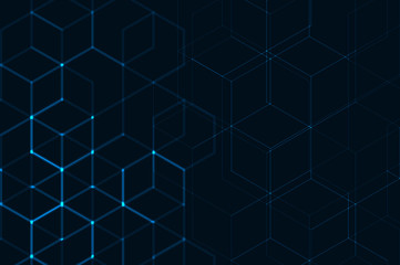 Abstract polygonal space. Background with connecting dots and lines. The concept illustration.