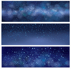 Wall Mural - vector starry sky banners. milky way galaxy.