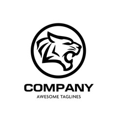 Wall Mural - Tiger head vector logo concept. Tiger head silhouette sign. Bengal tiger head creative illustration