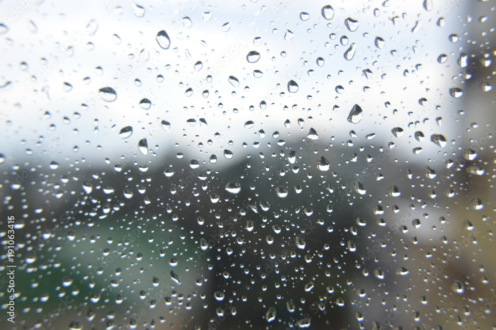 Drops of rain on the window, rainy day Stock Photo | Adobe Stock