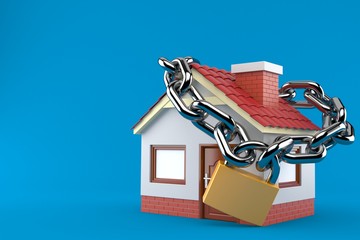 Poster - House with chain and padlock