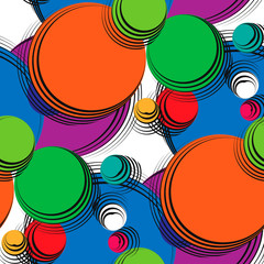 Graphic circles seamless pattern.