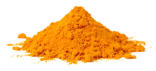 Sticker - turmeric powder isolated on the white background